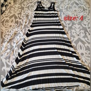 Black and White Striped Maxi Dress